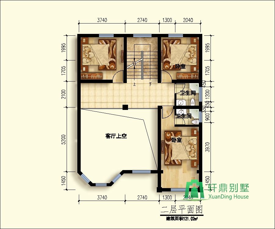 9.8x13米三层半新农村房子设计图_实用简单农村小别墅