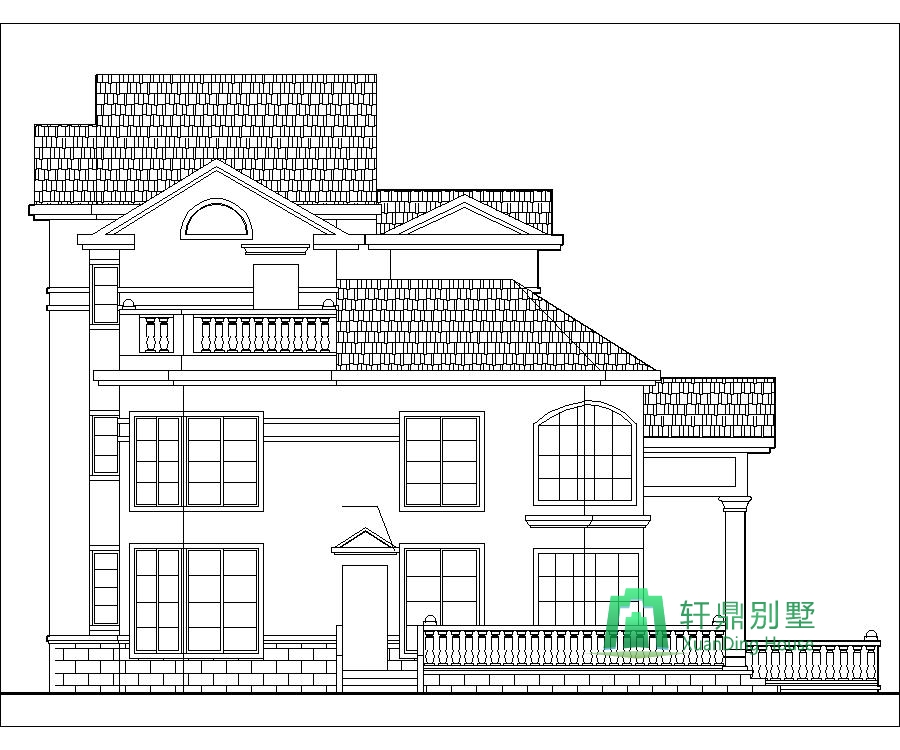 别墅右侧立面图