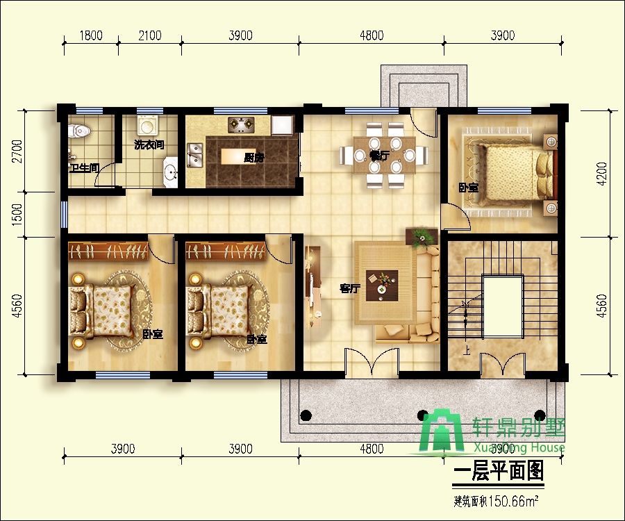 16x9米二层每层独立户型漂亮小别墅设计图