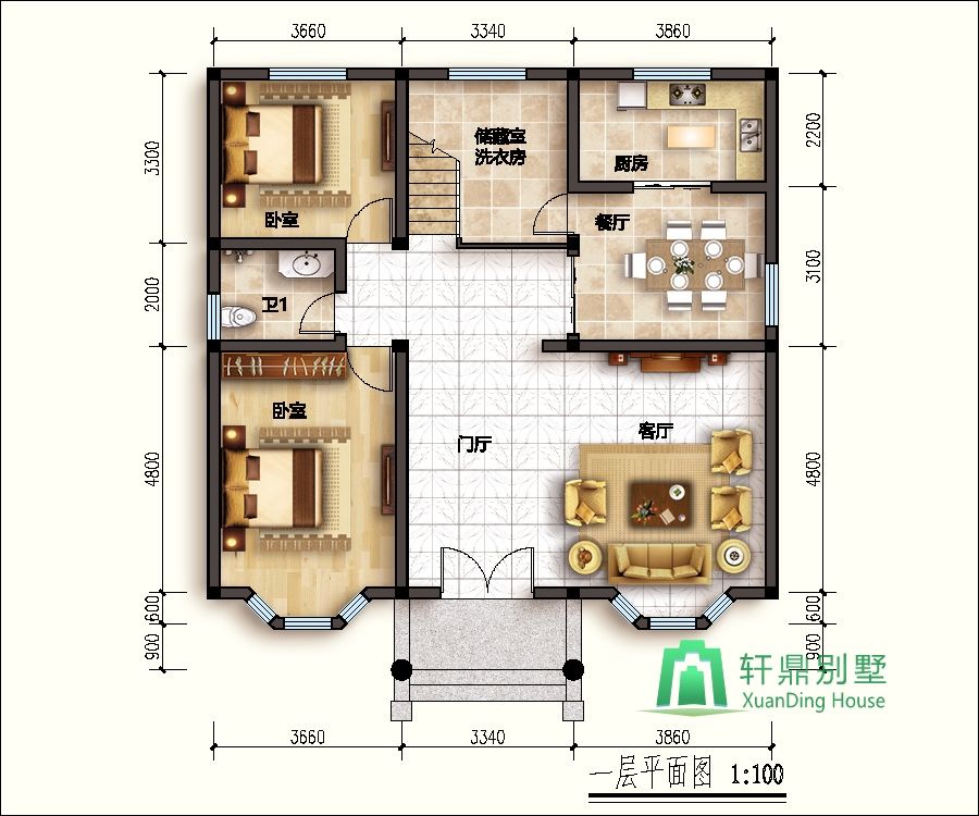 11*12米二层半新款别墅设计图_别墅设计图纸及效果图大全