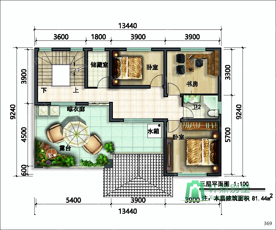 经典三层自建房屋设计图,占地120平方米左右