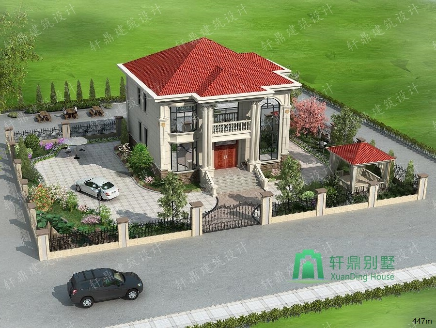 精品二层自建别墅设计图,带有配套庭院设计