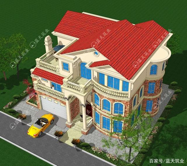 乡村三层别墅建筑设计图 乡村三层别墅建筑设计图