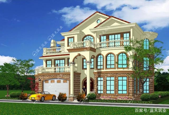 乡村三层别墅建筑设计图 乡村三层别墅建筑设计图