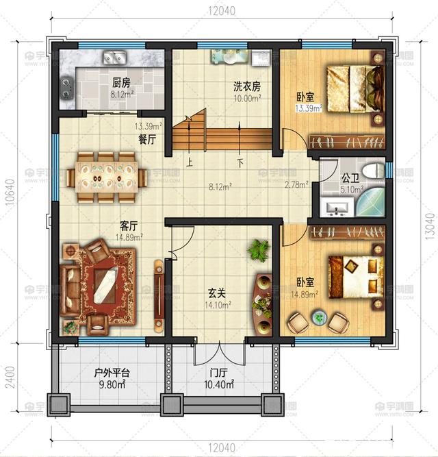 农村带露台的两层小别墅设计图 农村带露台的两层小别墅设计图