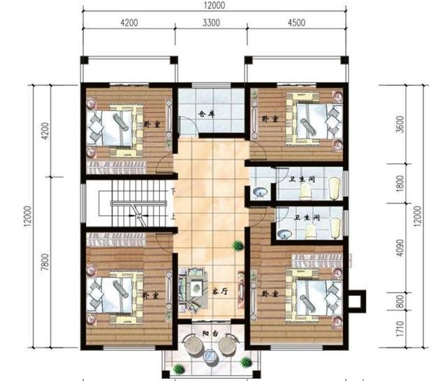 农村自建的三层别墅设计 农村自建的三层别墅设计