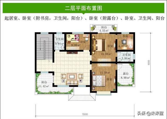 140平米的二层别墅设订图 140平米的二层别墅设订图