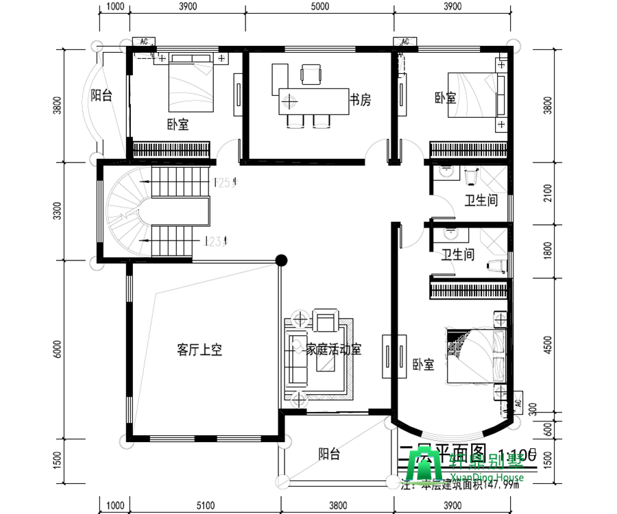 二层平面图 二层平面图