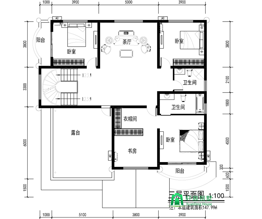 三层平面图 三层平面图