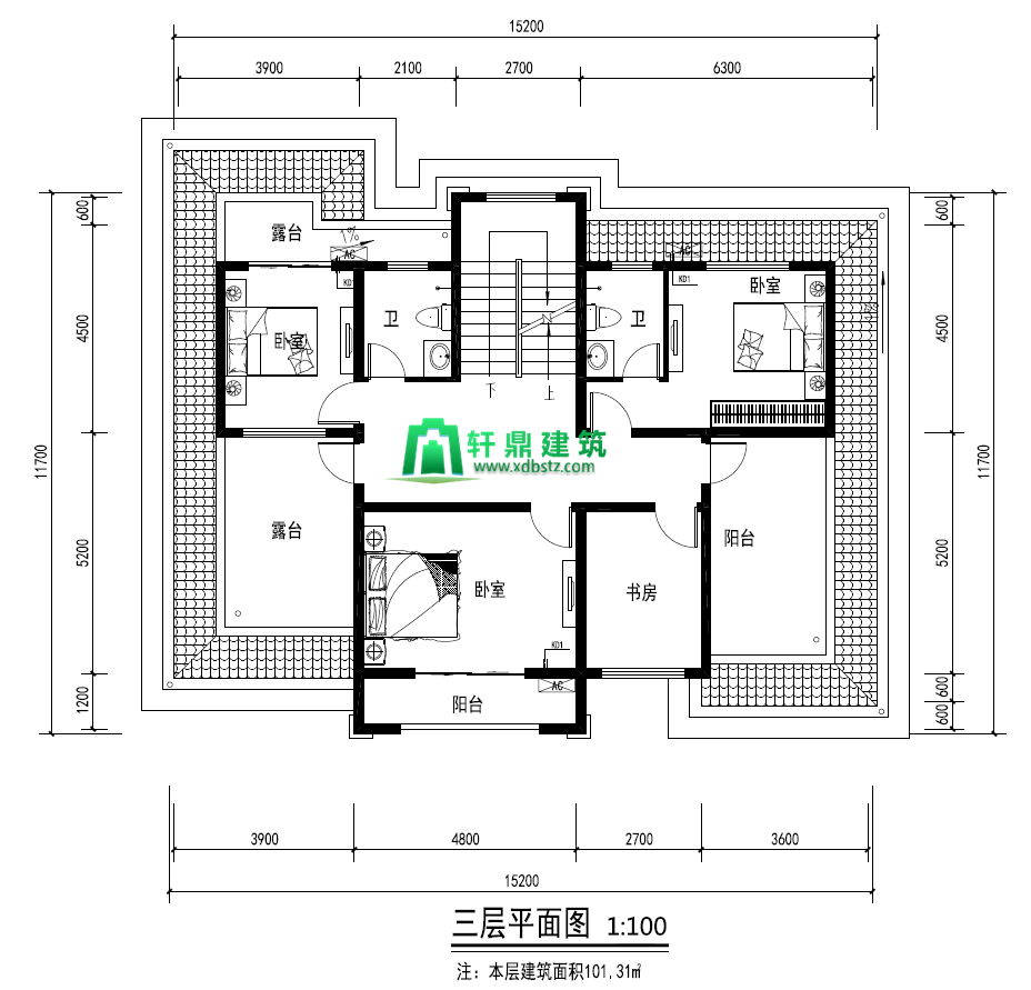 三层平面图 三层平面图