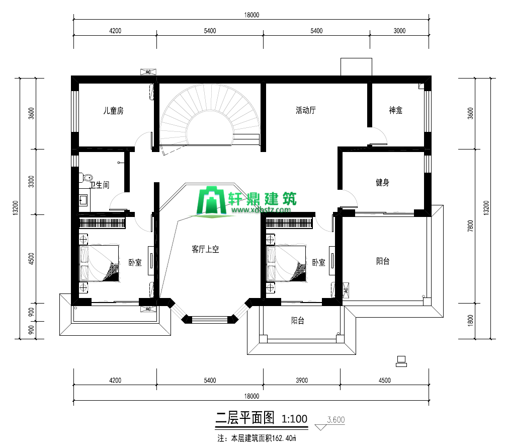 二层平面图 二层平面图