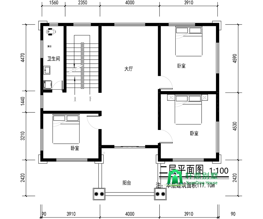 二层平面图 二层平面图
