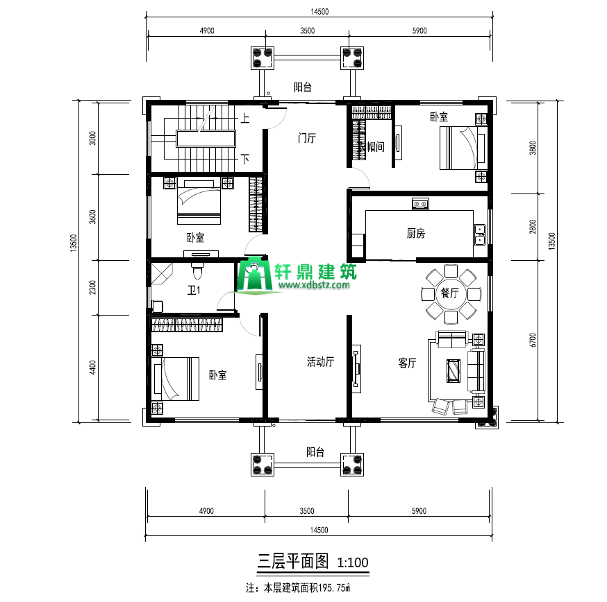 三层平面图 三层平面图