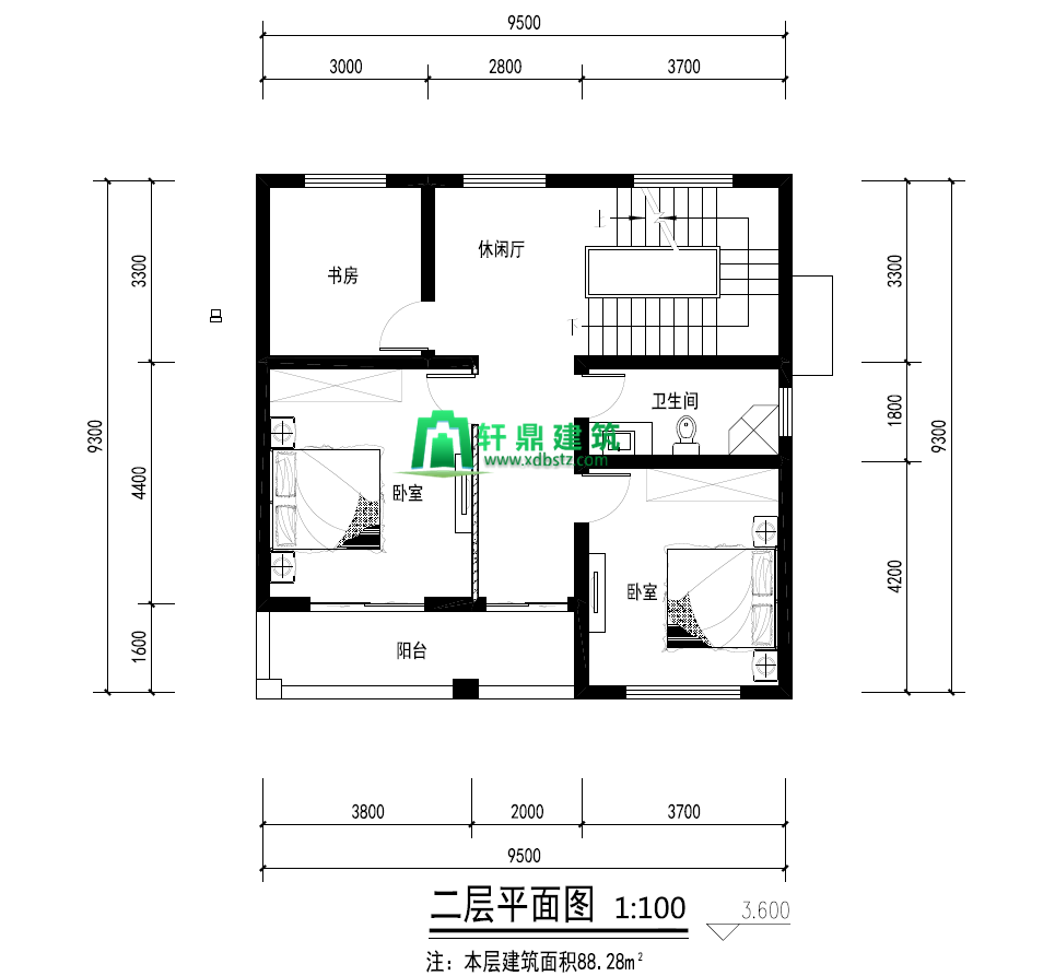 二层平面图 二层平面图