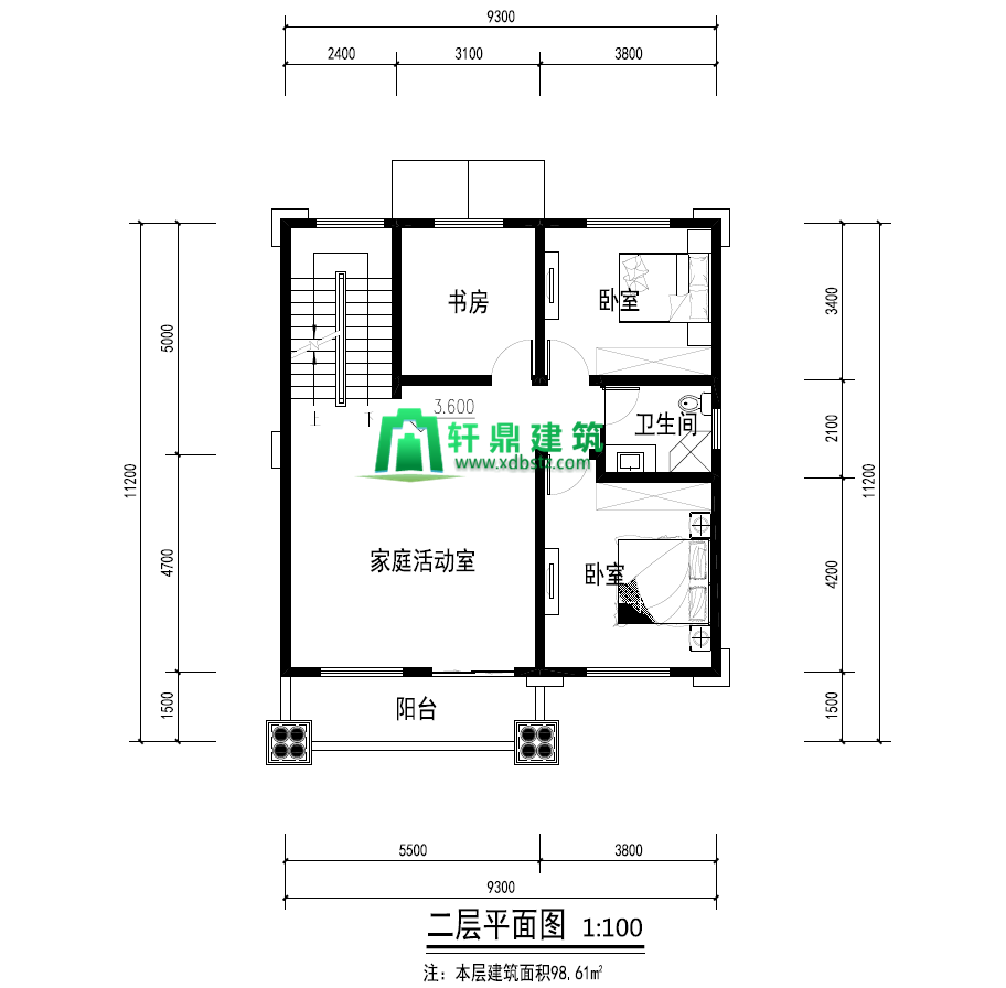 二层平面图 二层平面图