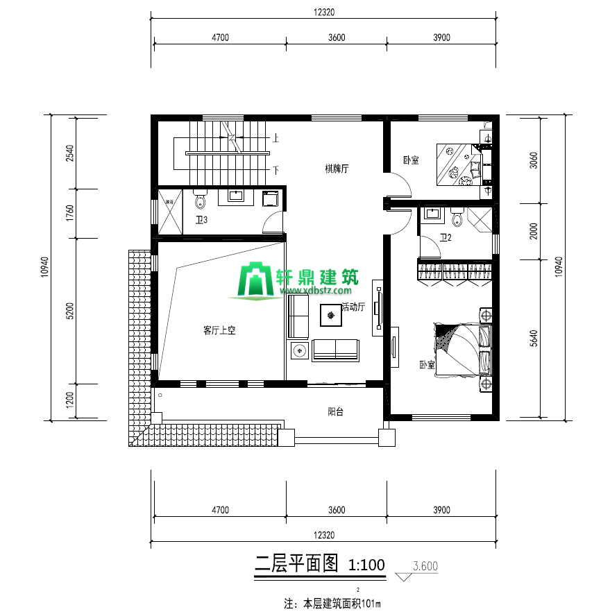 二层平面图 二层平面图