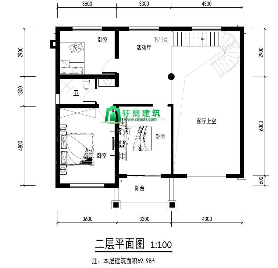 二层平面图 二层平面图