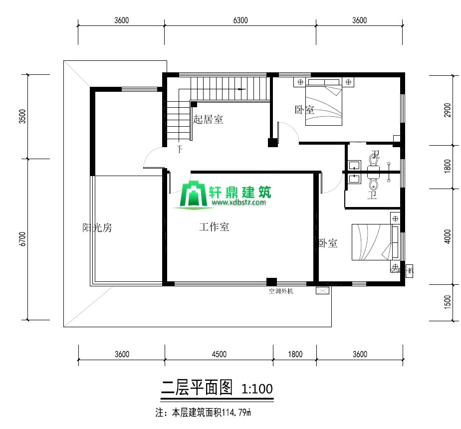 二层平面图 二层平面图