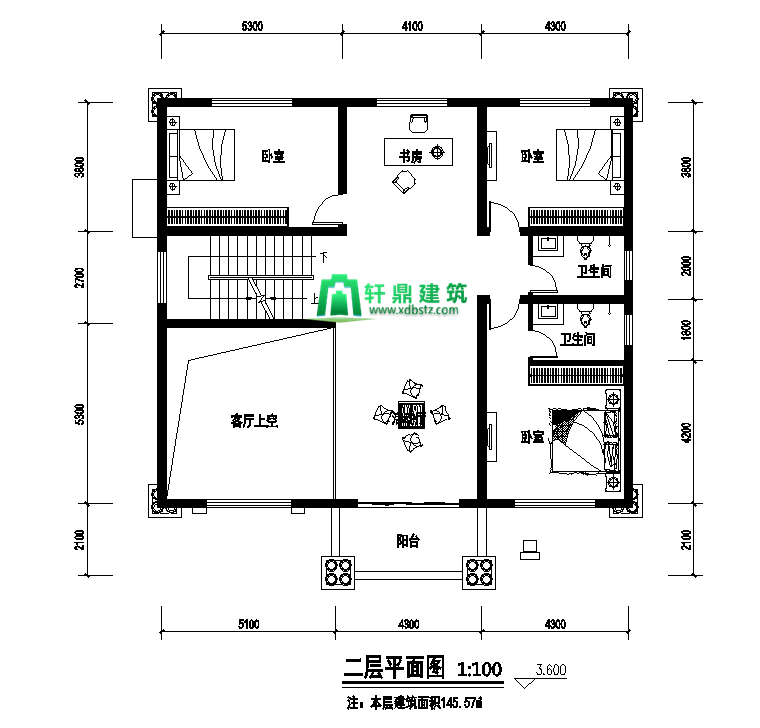 二层平面图 二层平面图