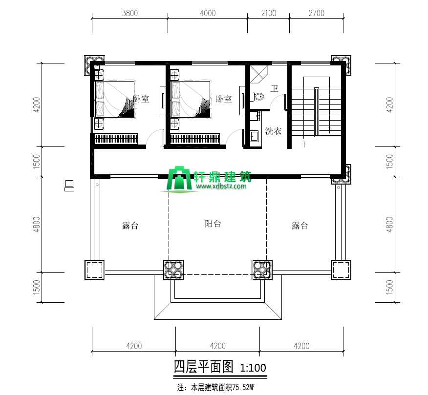 四层平面图 四层平面图
