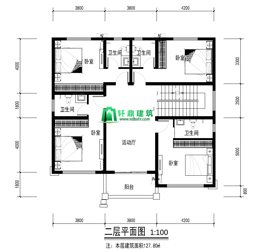 二层平面图 二层平面图
